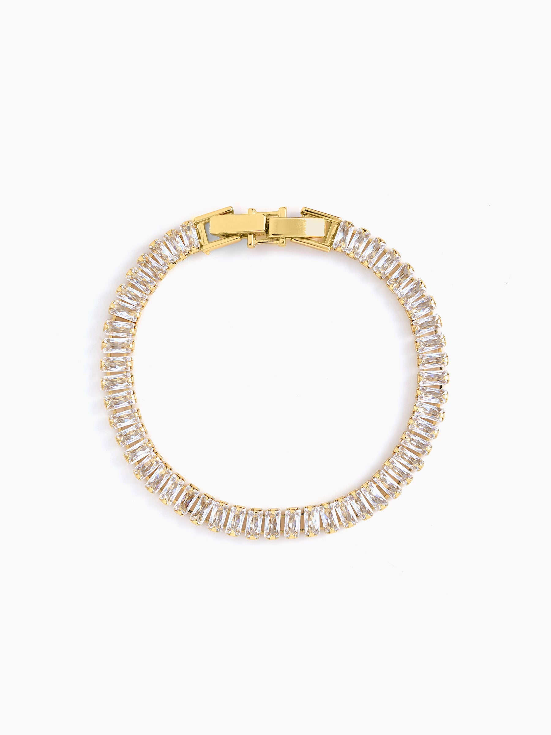 Meadow Baguette 18K Gold Plated Tennis Link Loose Bracelet