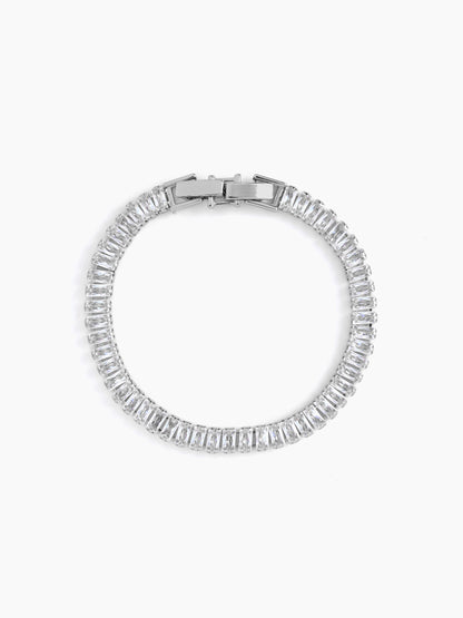 Meadow Baguette Silver Tennis Link Loose Bracelet
