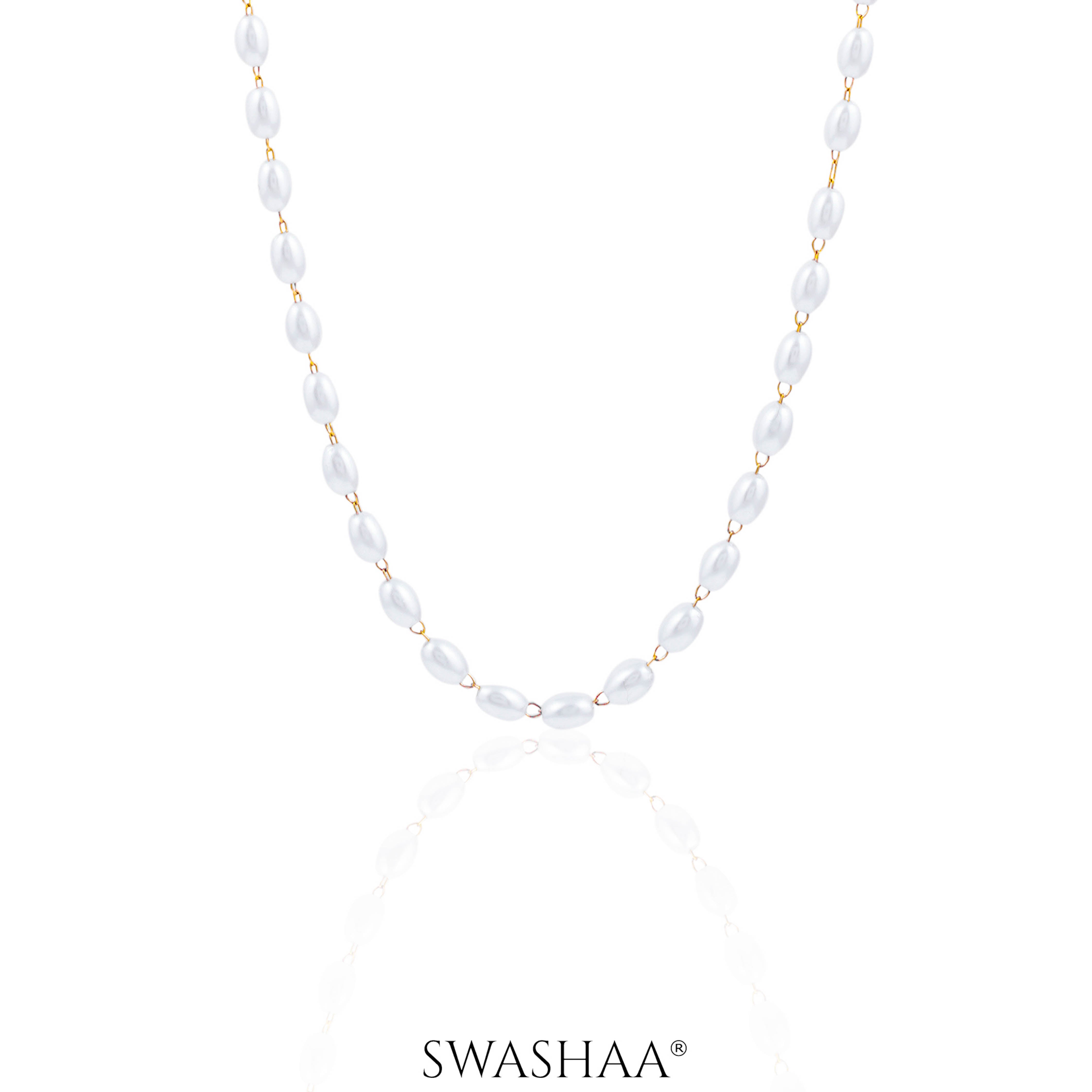 Meesha Pearl 18K Gold Plated Necklace