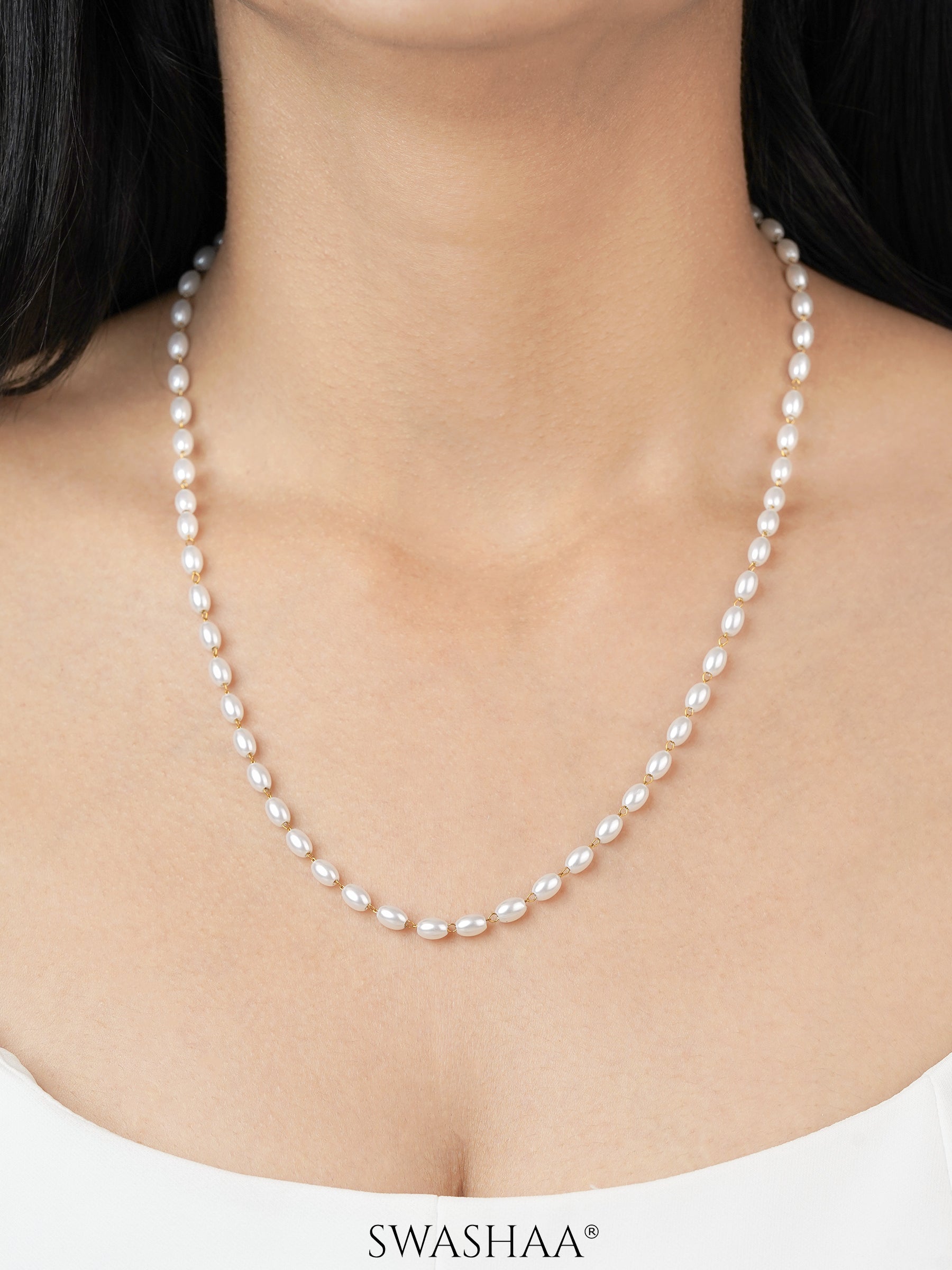 Meesha Pearl 18K Gold Plated Necklace