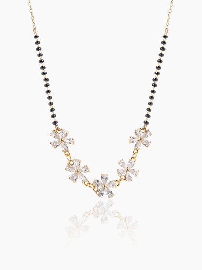 Meher Floral Clusters Diamond 18K Gold Plated  Mangalsutra