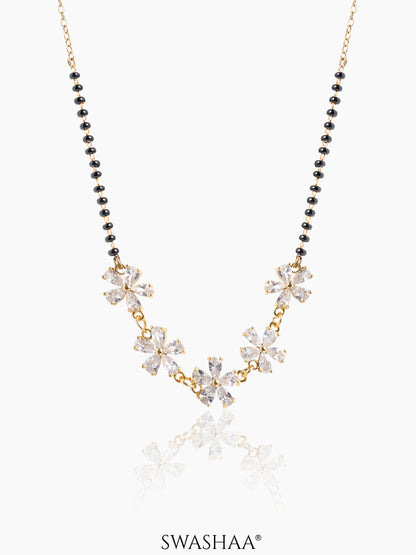 Meher Floral Clusters Diamond 18K Gold Plated  Mangalsutra