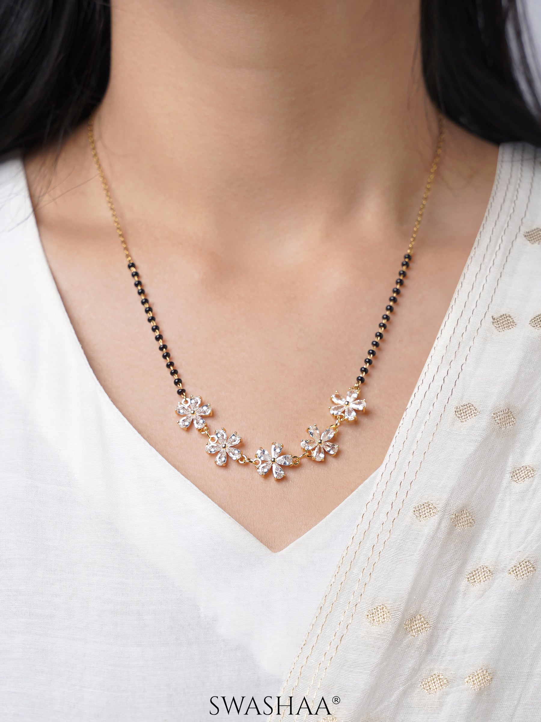 Meher Flower Diamond Mangalsutra