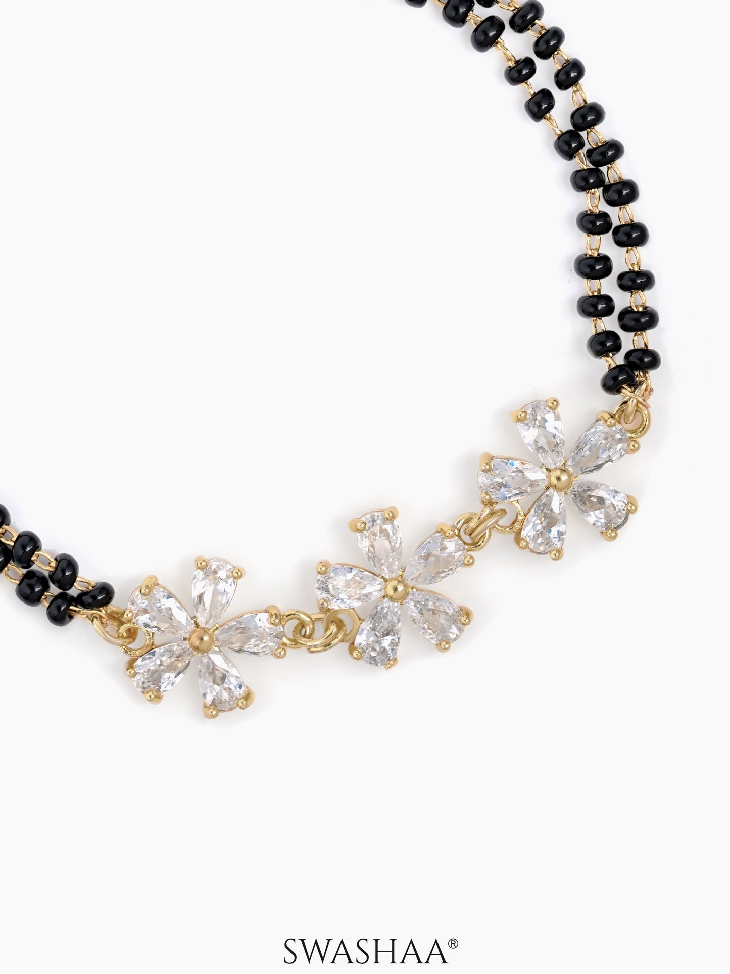 Meher Trio Flower Diamond Mangalsutra Bracelet