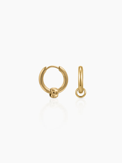 Melina Orb Bead 18K Gold Plated Women's Hoop Earrings