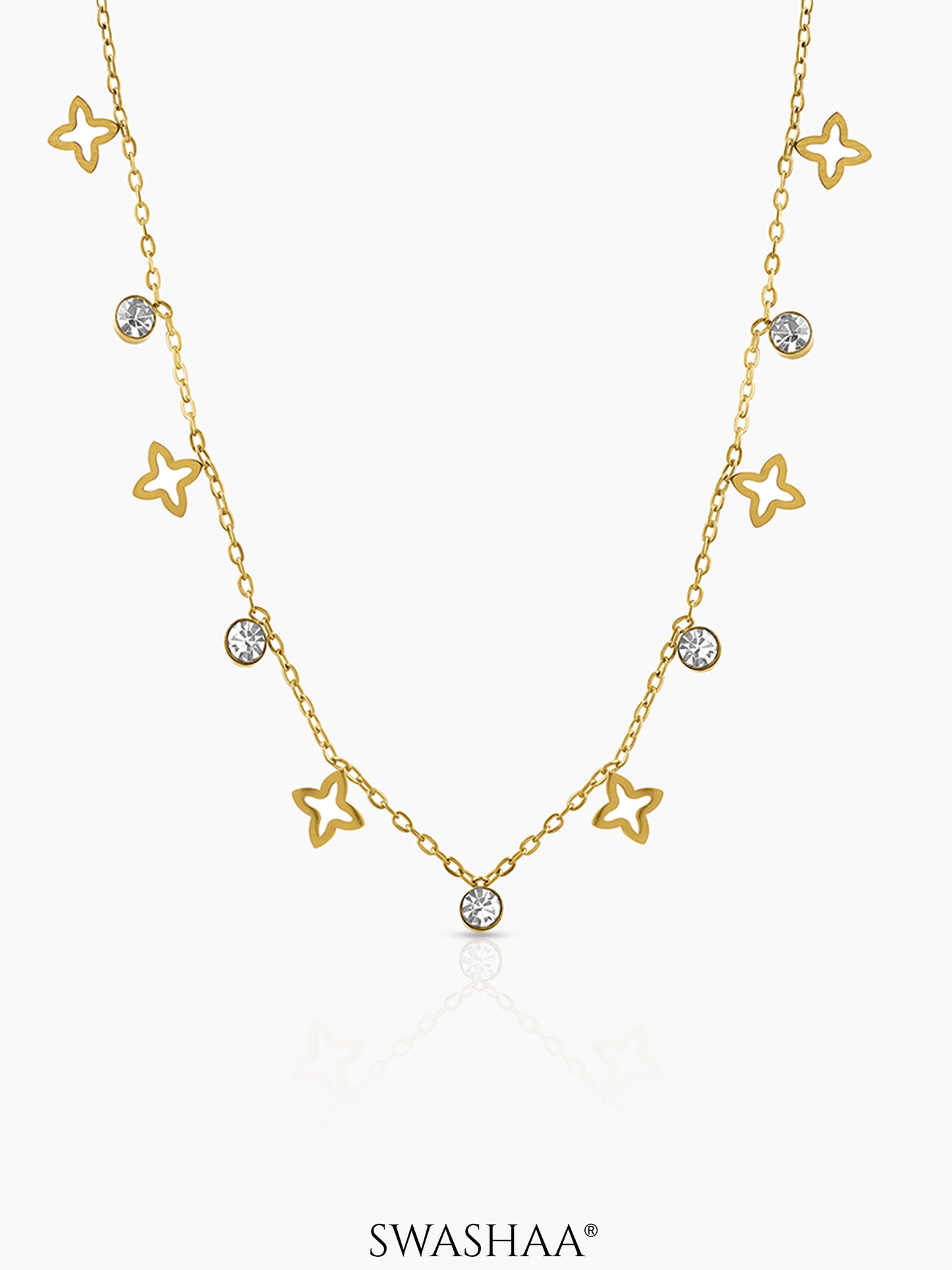 Mella Clover 18K Gold Plated Choker Necklace