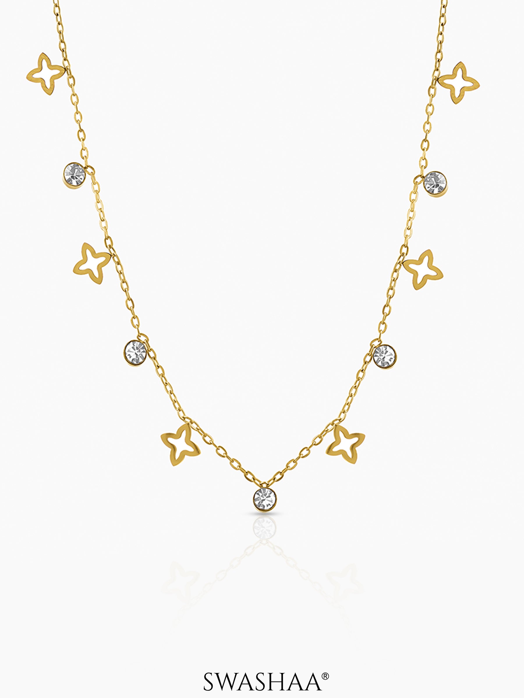 Mella Clover 18K Gold Plated Choker Necklace