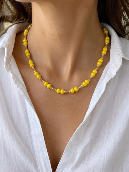 Melon Yellow Women’s Beaded Necklace