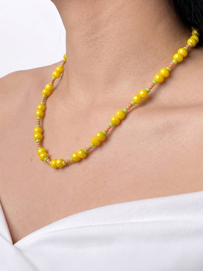 Melon Yellow Women’s Beaded Necklace