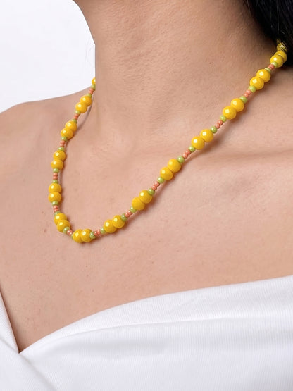 Melon Yellow Women’s Beaded Necklace
