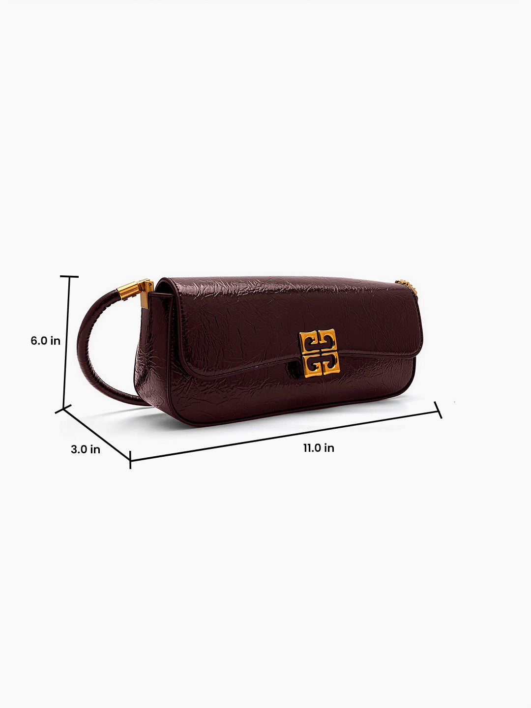 Melvora Brown Leather Gloss Bag - Swashaa