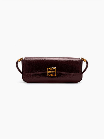 Melvora Brown Leather Gloss Bag - Swashaa