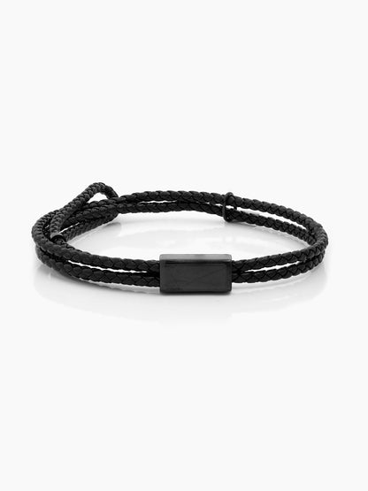 Merrick Black Men's leather Bracelet