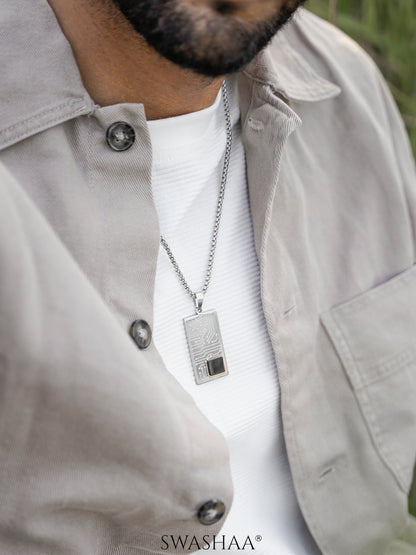 Mexa Rectangle Black Chip Men's Chain Pendant