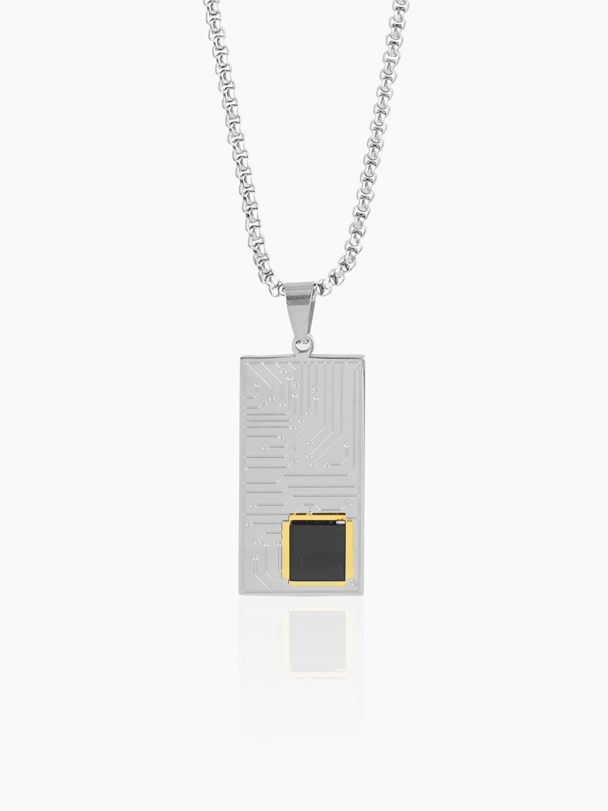 Mexa Rectangle Black Chip Men's Chain Pendant