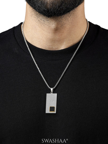 Mexa Rectangle Black Chip Men's Chain Pendant