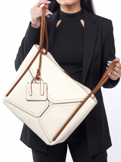 Mic Cream Women's Leather Tote Bag