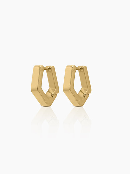 Milan Pentagon Women's Hoop Earrings - Swashaa