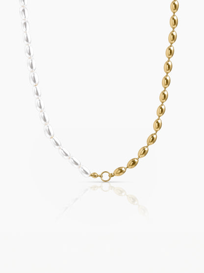 Milena White Pearl 18K Gold Plated Beaded Women's Chain Necklace