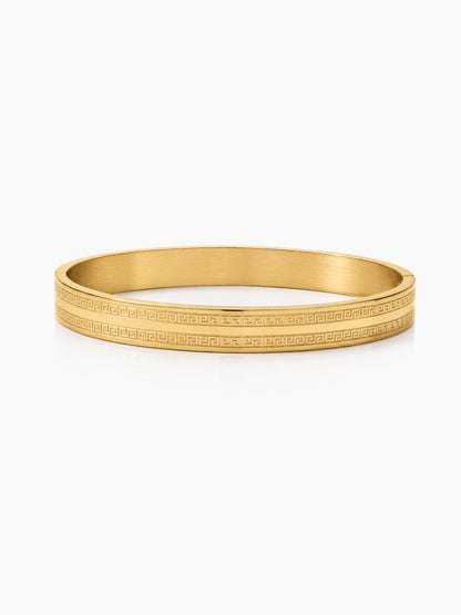 Miliano Engraved 18K Gold Plated Men's Kada