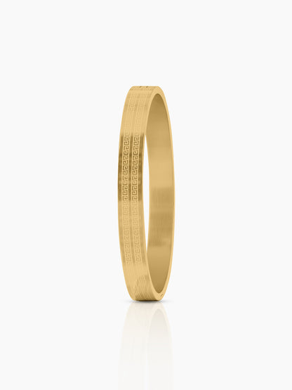 Miliano Engraved 18K Gold Plated Men's Kada