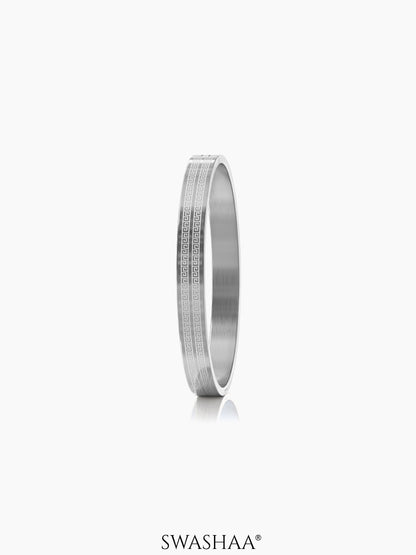 Miliano Engraved Silver Men's Kada