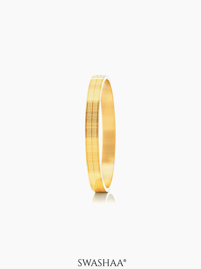 Miliano Engraved 18K Gold Plated Men's Kada