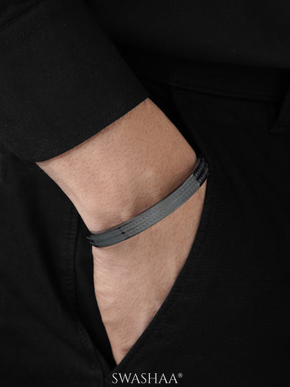 Miliano Engraved Black Men's Kada