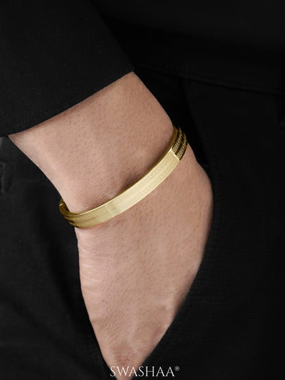 Miliano Engraved 18K Gold Plated Men's Kada