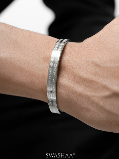 Miliano Engraved Silver Men's Kada