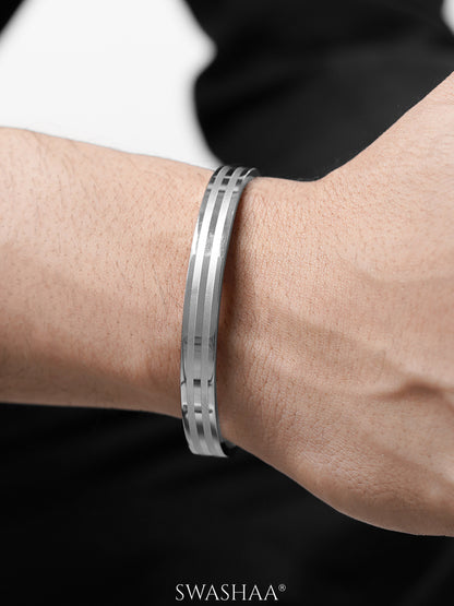 Milo Dual Strip Silver Men's Kada