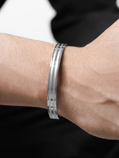 Milo Dual Strip Silver Men's Kada