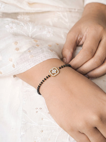 Mishika Diamond Floral 18K Gold Plated Women's Mangalsutra Bracelets