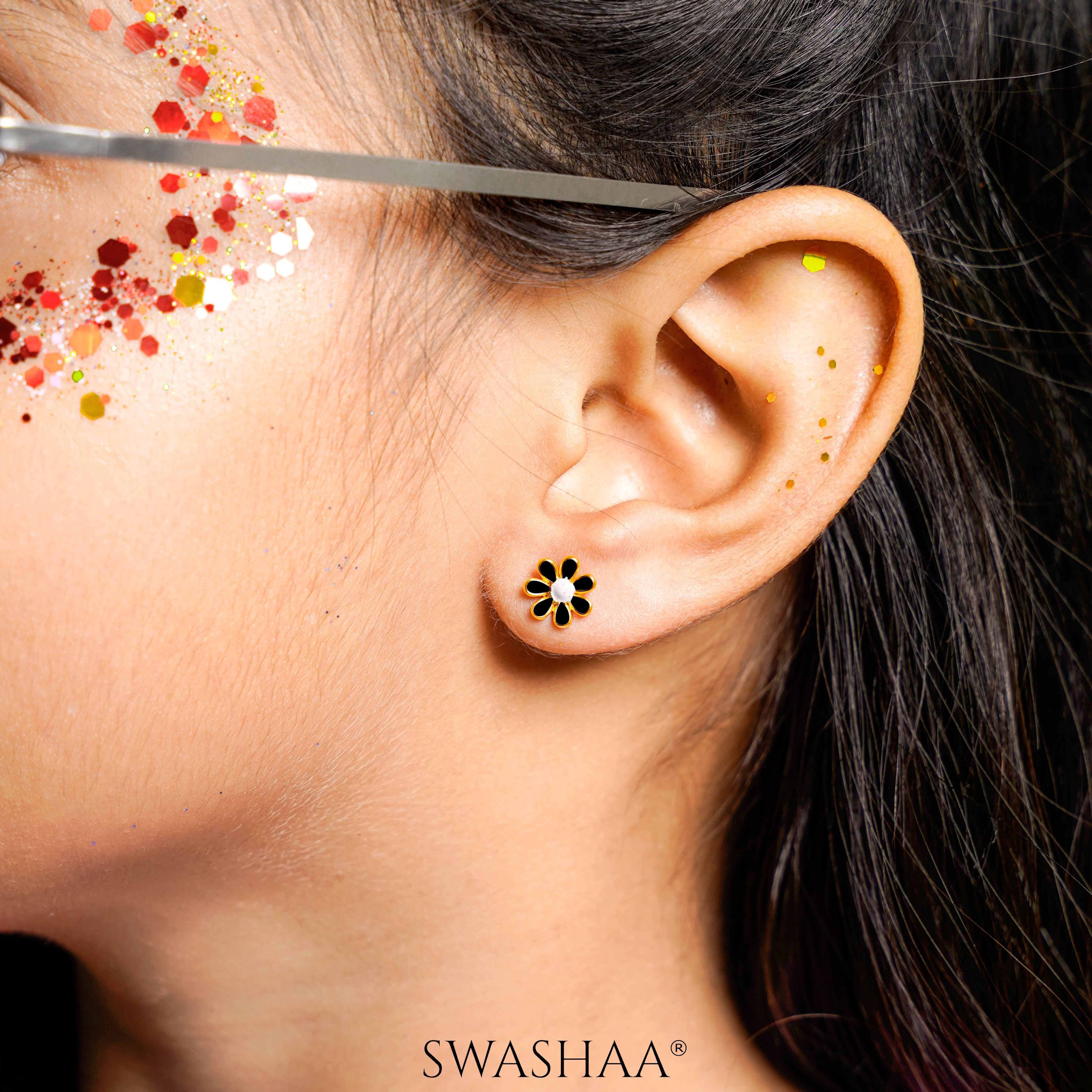 Miss Flower 18K Gold Plated Kid's Earrings