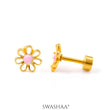 Miss Flower 18K Gold Plated Kid's Earrings