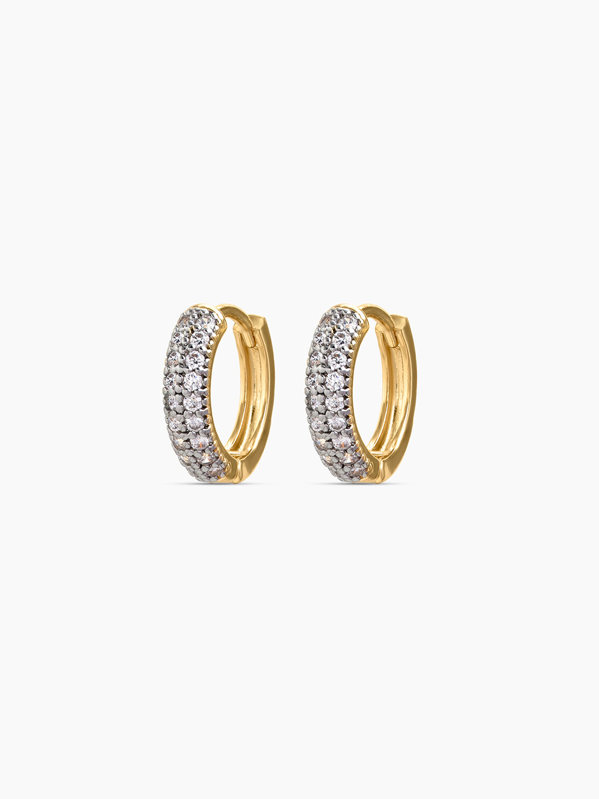 Misty Diamond 18K Gold Plated Women's Hoop Earrings