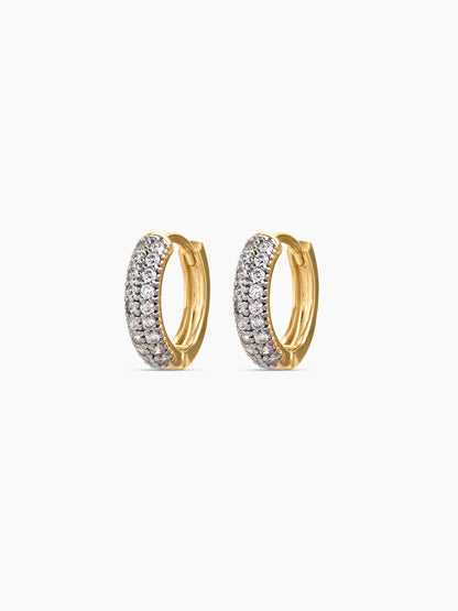 Misty Diamond 18K Gold Plated Women's Hoop Earrings