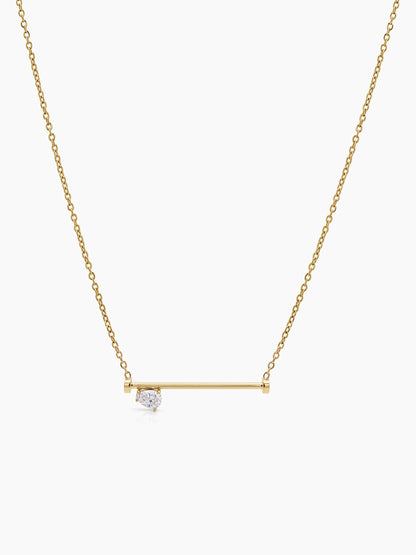 Molira Diamond Bar 18K Gold Plated Women's Chain Pendant Necklace