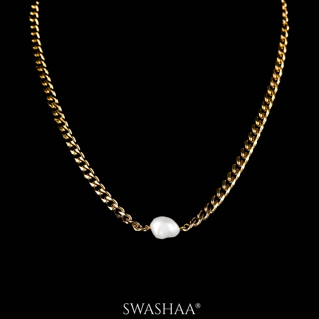 Mona Pearl 18K Gold Plated Necklace