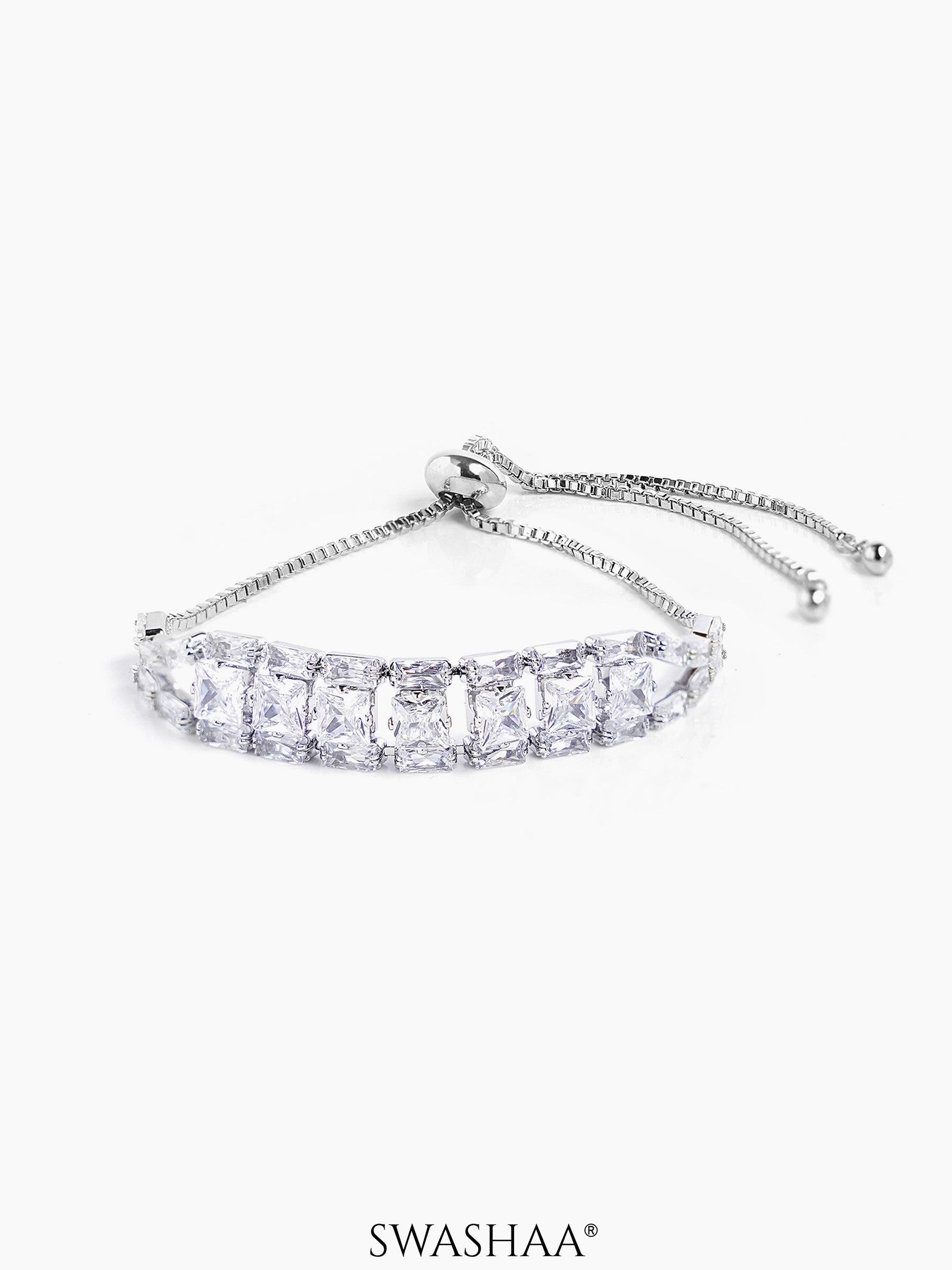 Monasya Silver Tennis Loose Bracelet