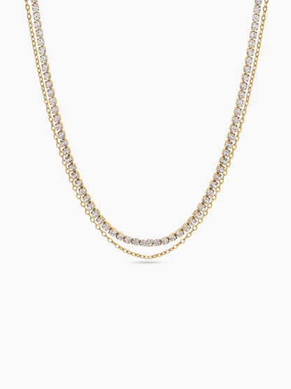 Monasya Diamond 18K Gold Plated Women's Layered Necklace