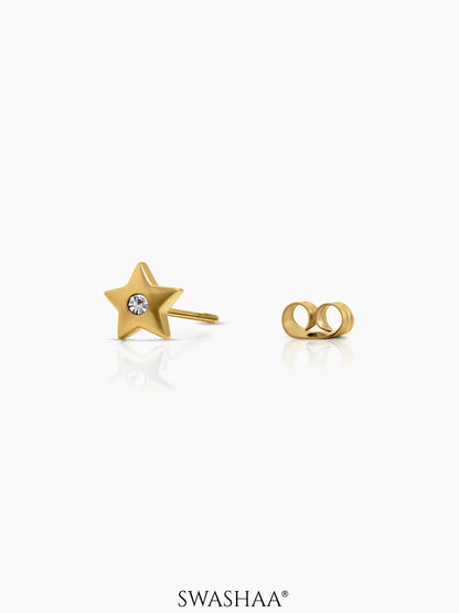 Moonstar Spark Charm 18K Gold Plated Kid's Stud Earrings