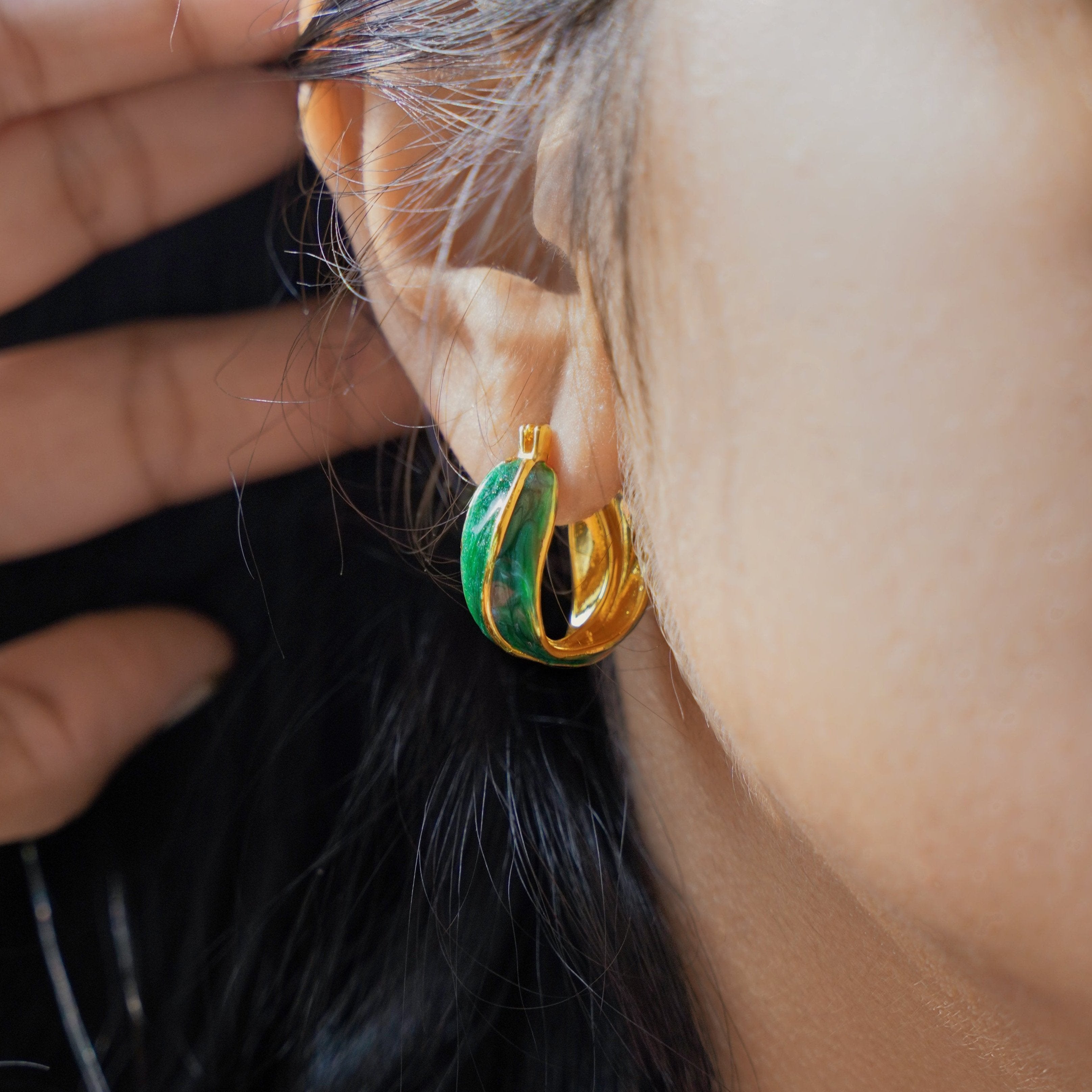 Moringa 18K Gold Plated Hoop Earrings