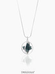 Moss Agate Star Men's Chain Pendant | Natural Stone