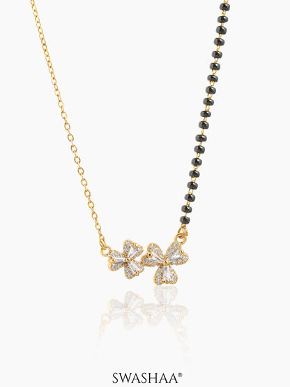 Myra Heart Flower Diamond Motifs 18K Gold Plated Mangalsutra