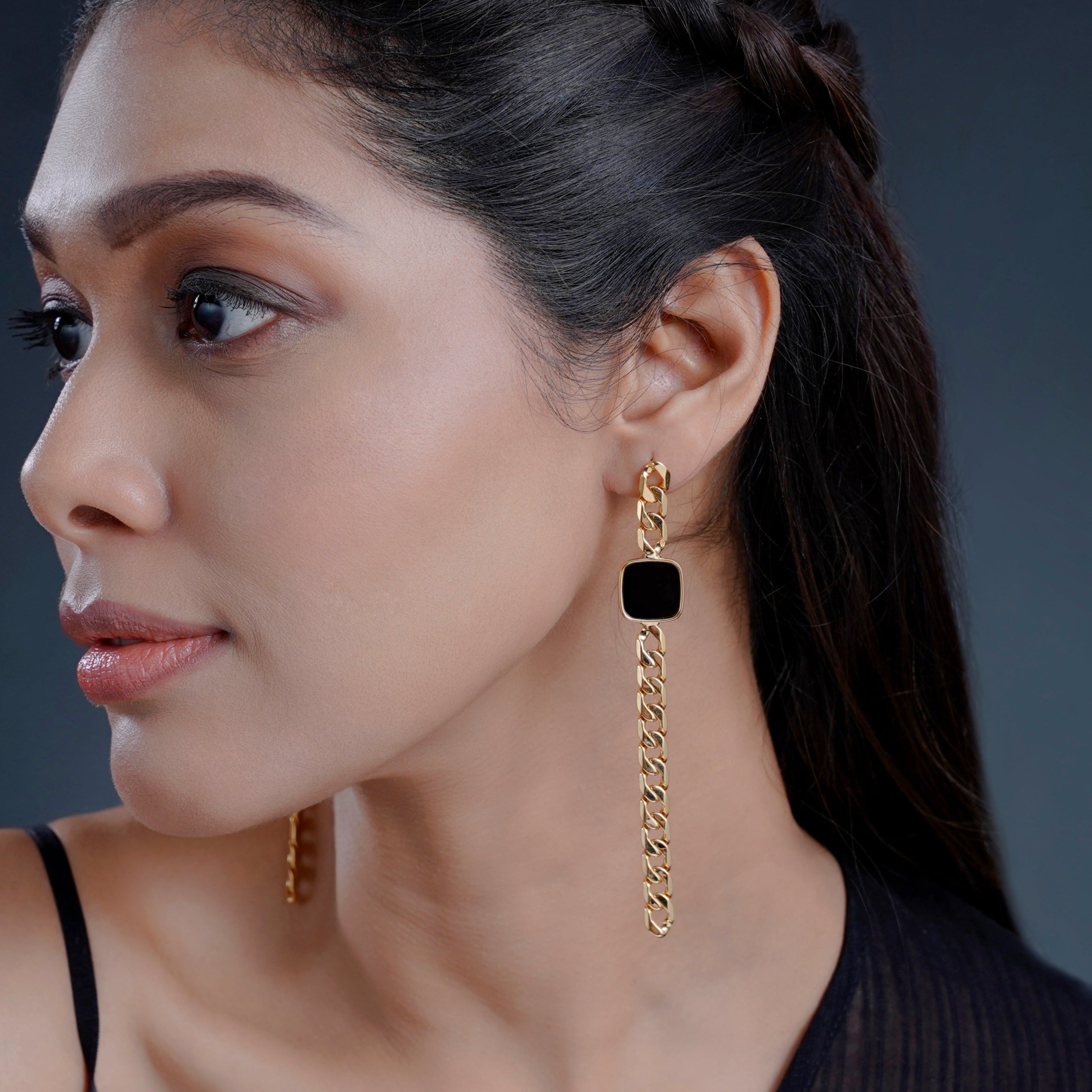 Nichole Chain 18K Gold Plated Earrings