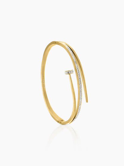 Nail Diamond CZ 18K Gold Plated Studded Bracelet