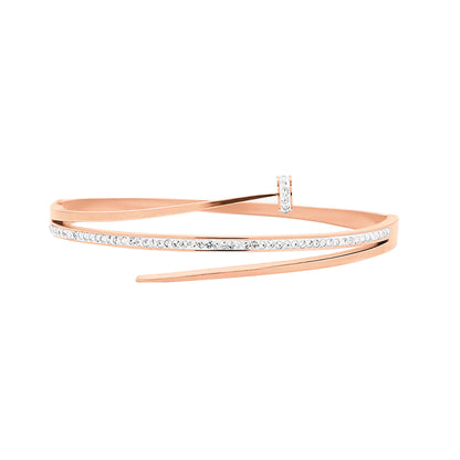 Nail Diamond CZ Rosegold Plated Studded Bracelet