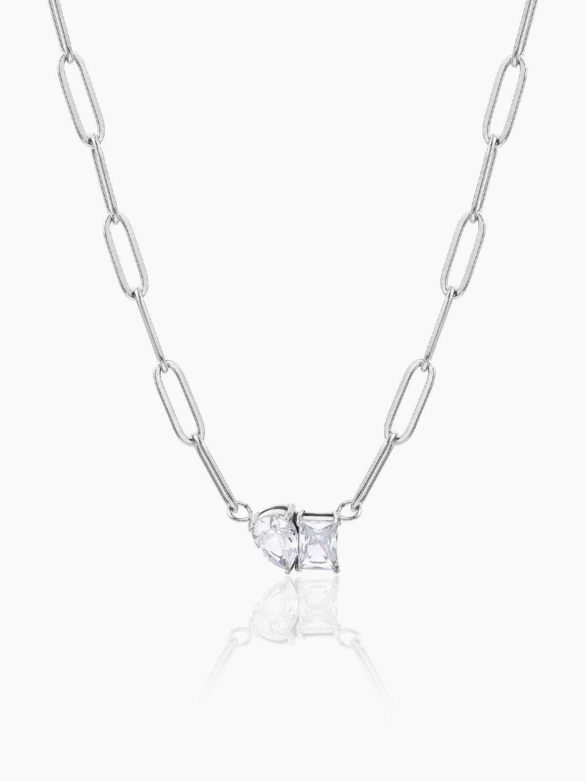 Naila Solitaire Silver Necklace
