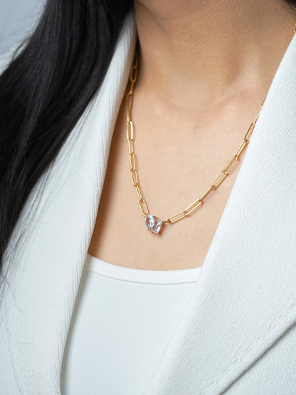 Naila Solitaire 18K Gold Plated Necklace